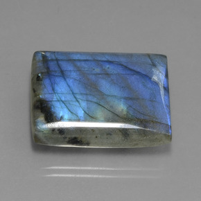 Labradorite Éclat Bleu Gris naturelle Baquette, 43.22 ct, Translucide