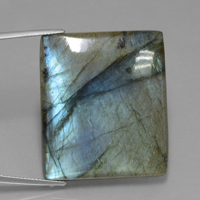Labradorite Éclat Bleu Gris naturelle Baquette, 80.74 ct, Translucide