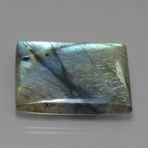 Labradorite Éclat Bleu Gris naturelle Baquette, 80.74 ct, Translucide