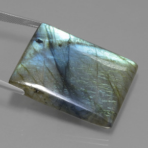 Labradorite Éclat Bleu Gris naturelle Baquette, 80.74 ct, Translucide