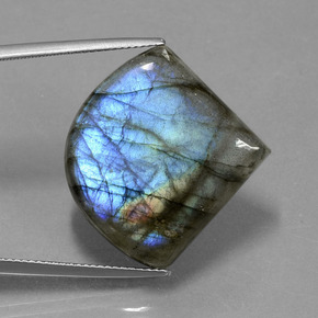 Labradorite Éclat Bleu Gris naturelle Forme fantaisie, 28.32 ct, Translucide