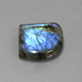 Labradorite Éclat Bleu Gris naturelle Forme fantaisie, 28.32 ct, Translucide