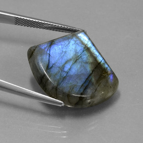 Labradorite Éclat Bleu Gris naturelle Forme fantaisie, 28.32 ct, Translucide