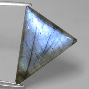Labradorite bleue naturelle trillion, 18,46 ct, translucide