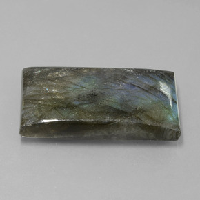 Labradorite Éclat Bleu Gris naturelle Baquette, 60.12 ct, Translucide