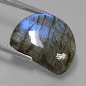 Labradorite Éclat Bleu Gris naturelle Forme fantaisie, 12.78 ct, Translucide