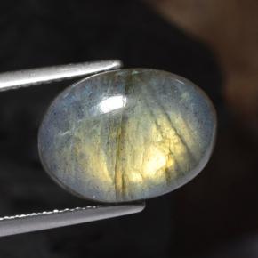 Labradorite multicolore naturelle coupe ovale, 6,41 ct, translucide