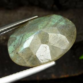 Labradorite multicolore naturelle coupe ovale, 10,36 ct, translucide