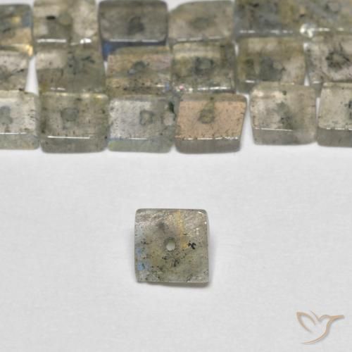 6.23ctw Naturel Multicolore Labradorite, Carré, Transparent