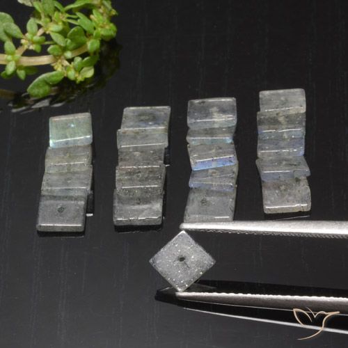 5.46ctw Naturel Multicolore Labradorite, Carré, Translucide