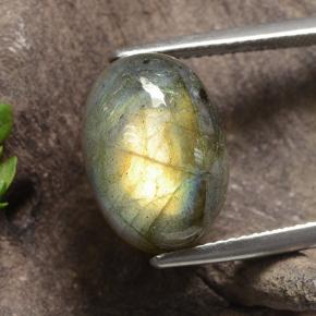 Labradorite multicolore naturelle coupe ovale, 9,03 ct, translucide