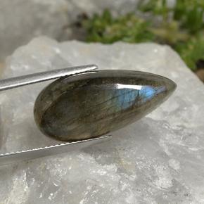 Labradorite multicolore naturelle en forme de poire, 12,97 ct, translucide