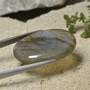 Labradorite Multicolore naturelle Coupe ovale, 19.67 ct, Translucide