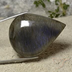 Labradorite Multicolore naturelle En forme de poire, 94.23 ct, Translucide