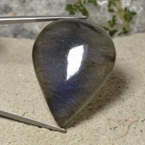 Labradorite Multicolore naturelle En forme de poire, 94.23 ct, Translucide
