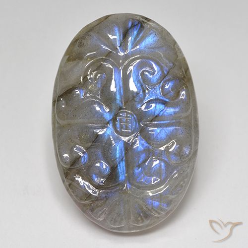 35.54ct Naturel Multicolore Labradorite, ovale, Translucide