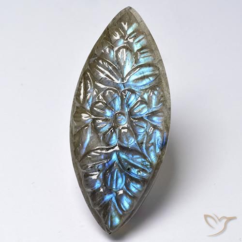 Labradorite Multicolore naturelle Marquise, 23.59 ct, Translucide