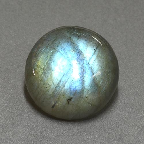 Labradorite multicolore naturelle coupe roude, 17,48 ct, translucide