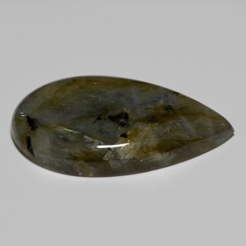 Labradorite multicolore naturelle en forme de poire, 45,68 ct, opaque