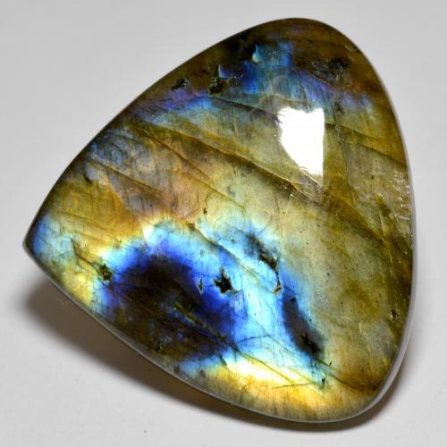 Labradorite Multicolore naturelle En forme de poire, 40.46 ct, Opaque