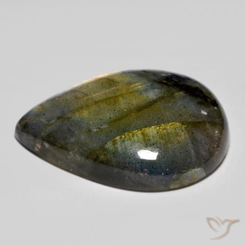 Labradorite Multicolore naturelle En forme de poire, 39.55 ct, Opaque