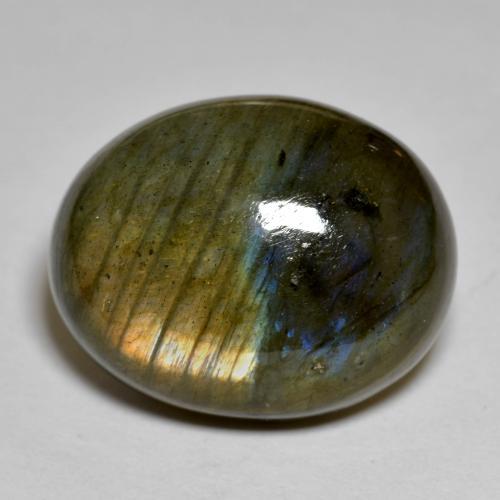 Labradorite Multicolore naturelle Coupe ovale, 22.64 ct, Opaque