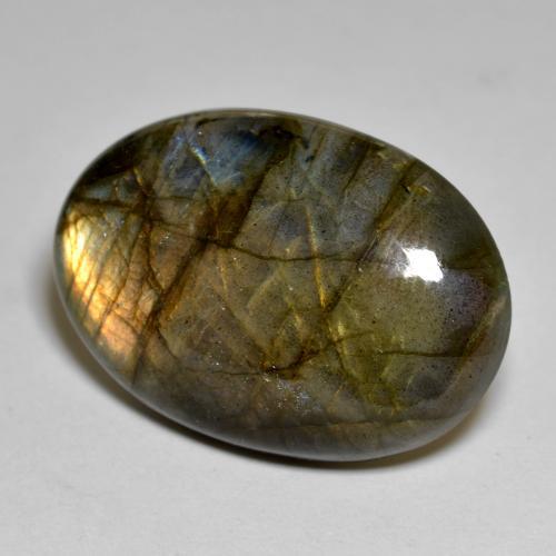 Labradorite Multicolore naturelle Coupe ovale, 23.56 ct, Opaque