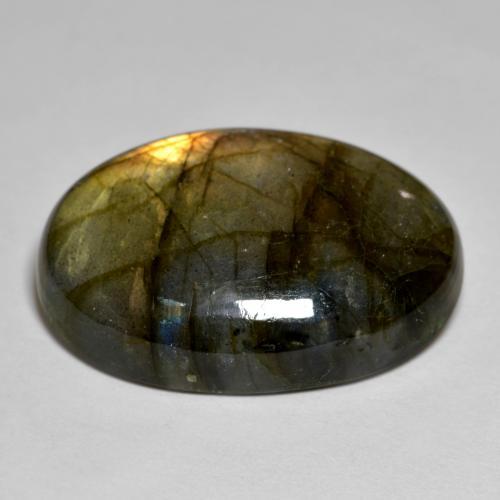 Labradorite Multicolore naturelle Coupe ovale, 23.56 ct, Opaque