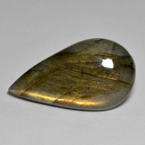 Labradorite multicolore naturelle en forme de poire, 20,86 ct, opaque