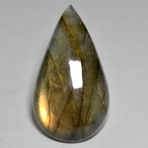 Labradorite multicolore naturelle en forme de poire, 20,86 ct, opaque