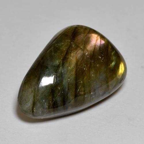 Labradorite multicolore naturelle forme fantaisie, 15,44 ct, opaque
