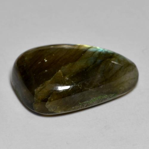 Labradorite multicolore naturelle forme fantaisie, 15,44 ct, opaque