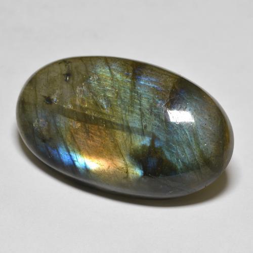 Labradorite Multicolore naturelle Coupe ovale, 32.48 ct, Translucide