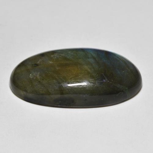 Labradorite Multicolore naturelle Coupe ovale, 32.48 ct, Translucide