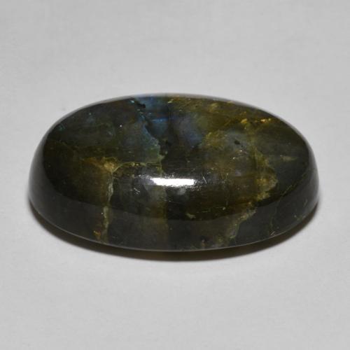 Labradorite multicolore naturelle coupe ovale, 20,40 ct, translucide