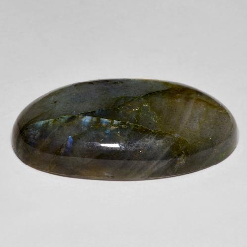 Labradorite multicolore naturelle coupe ovale, 24,23 ct, opaque