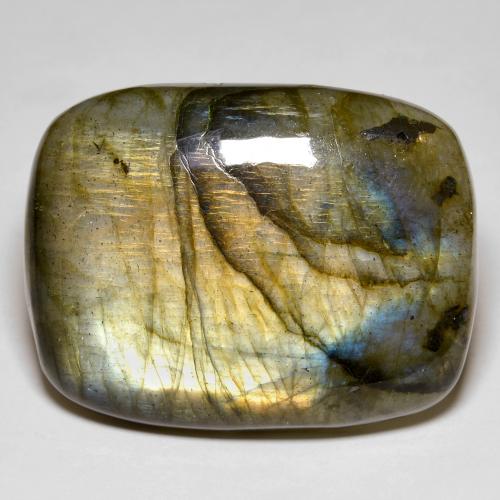 Labradorite multicolore naturelle coupe coussin, 52,60 ct, opaque