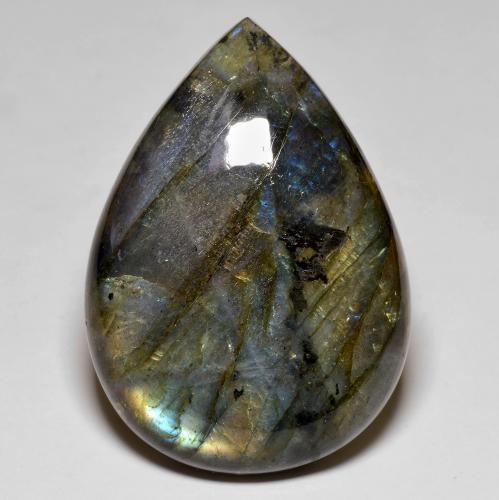 Labradorite Multicolore naturelle En forme de poire, 78.89 ct, Opaque