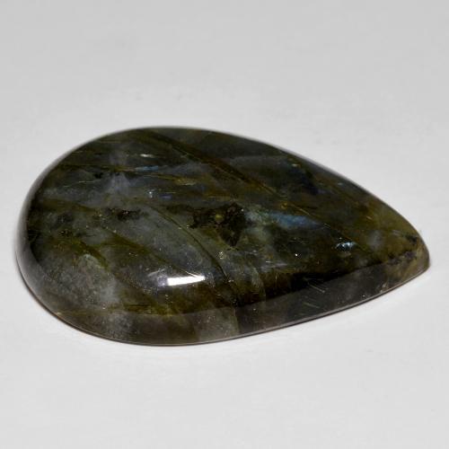 Labradorite Multicolore naturelle En forme de poire, 78.89 ct, Opaque