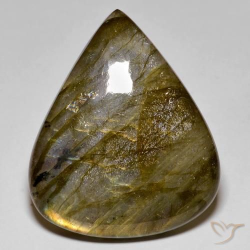 Labradorite Multicolore naturelle En forme de poire, 50.39 ct, Opaque