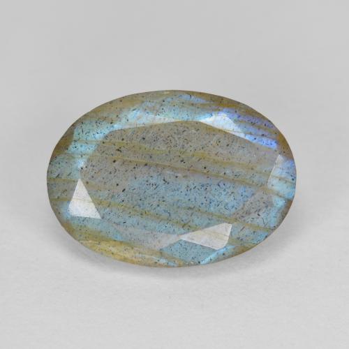 Labradorite multicolore naturelle coupe ovale, 5,30 ct, translucide