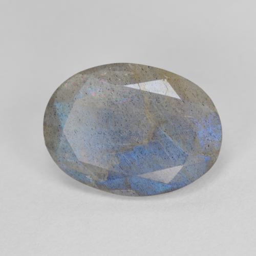 Labradorite multicolore naturelle coupe ovale, 4,45 ct, translucide