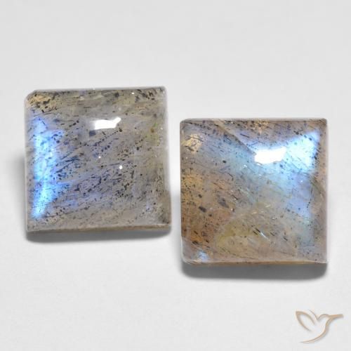 5.67ctw Naturel Multicolore Labradorite, Carré, Transparent