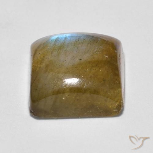 Labradorite Multicolore naturelle Carré, 2.56 ct, Translucide