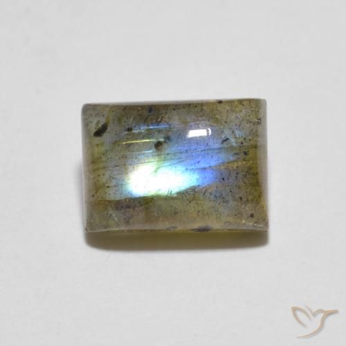 1.79ct Naturel Multicolore Labradorite, Baquette, Translucide
