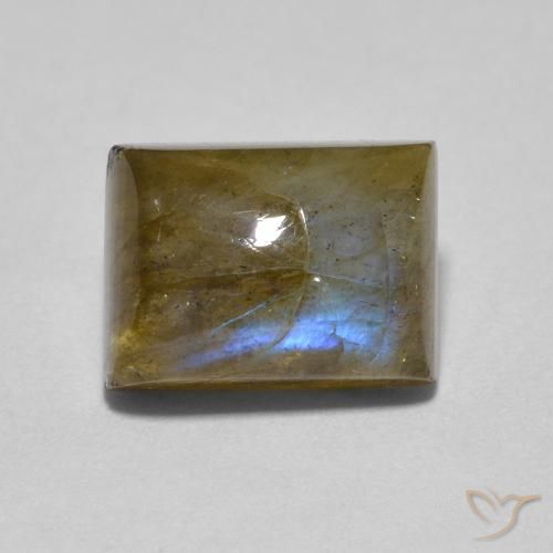 2.04ct Naturel Multicolore Labradorite, Baquette, Translucide