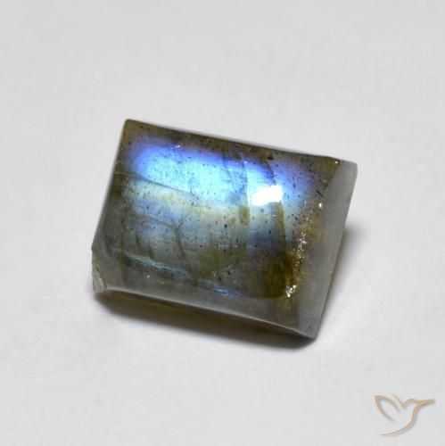 Labradorite Multicolore naturelle Baquette, 2.42 ct, Translucide