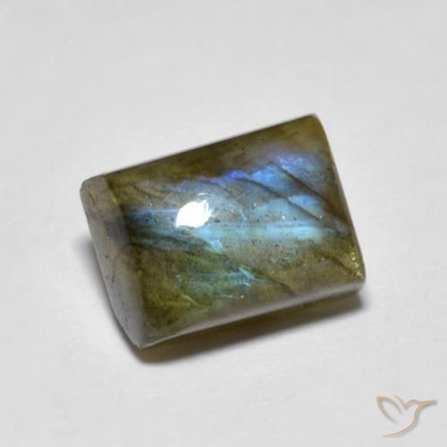 Labradorite Multicolore naturelle Baquette, 2.64 ct, Translucide