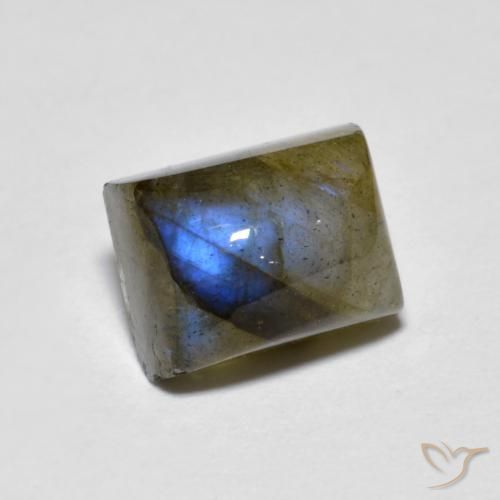 2.69ct Naturel Multicolore Labradorite, Baquette, Translucide