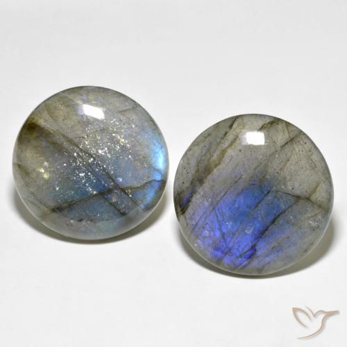 57.41ctw Naturel Multicolore Labradorite, Tour, Translucide